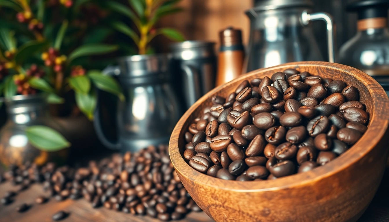 Showcasing Single Origin Coffee Beans in a wooden bowl, highlighting their unique textures and rich aromas.