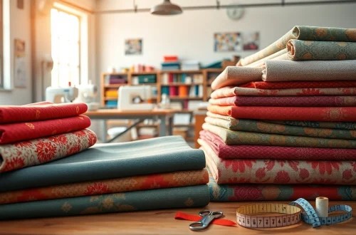 Verken canvasstoffen met verschillende kleuren en texturen in een atelier.