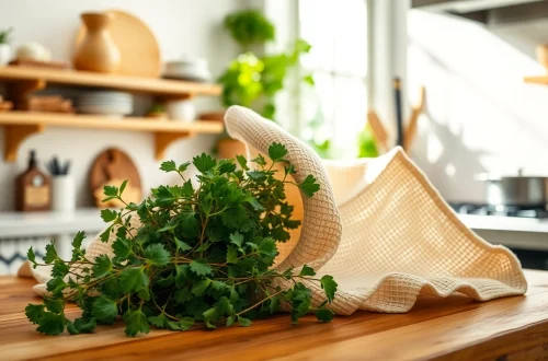 Gebruik van een kaasdoek voor het zeven van ingrediënten in een professionele keuken.