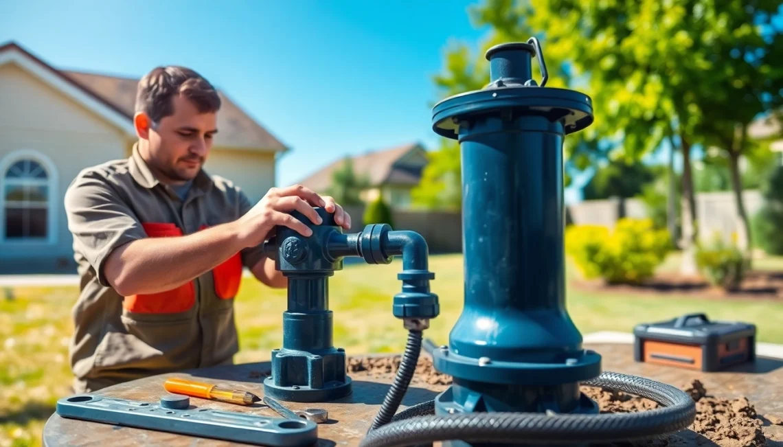 Performing well pump replacement lacey wa with a skilled technician in a residential setting.