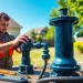 Performing well pump replacement lacey wa with a skilled technician in a residential setting.