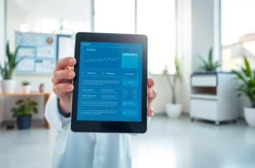 Utilizing eprescribing software for doctors efficiently in a modern medical office.