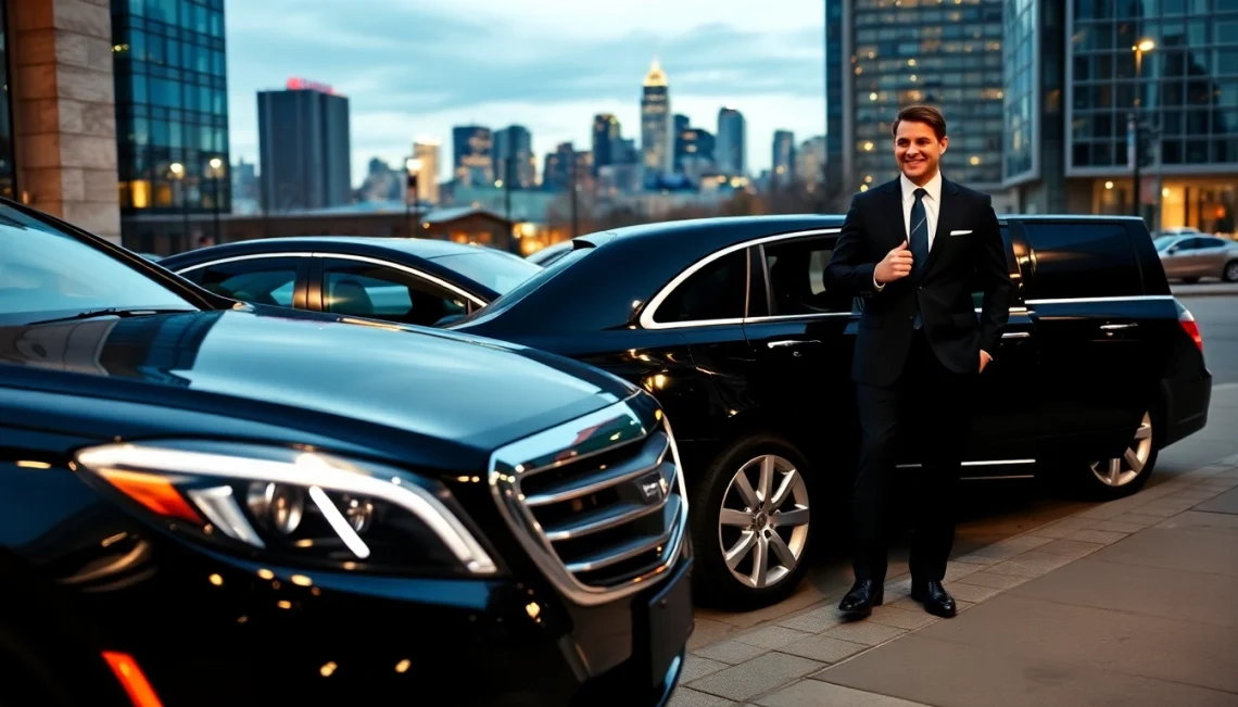 Experience premium town car vancouver service with attentive chauffeur in an elegant urban setting.
