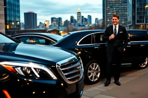 Experience premium town car vancouver service with attentive chauffeur in an elegant urban setting.