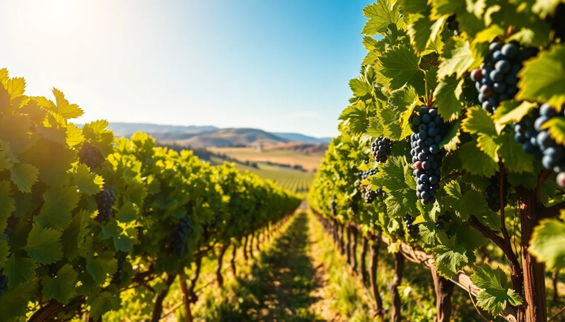 Grapevines flourishing in a vineyard scene illustrating Sacramento Wineries' beauty.